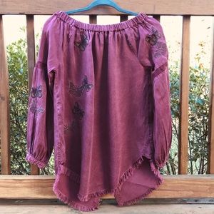 Nordstrom Standard Grace Chambray Peasant Top